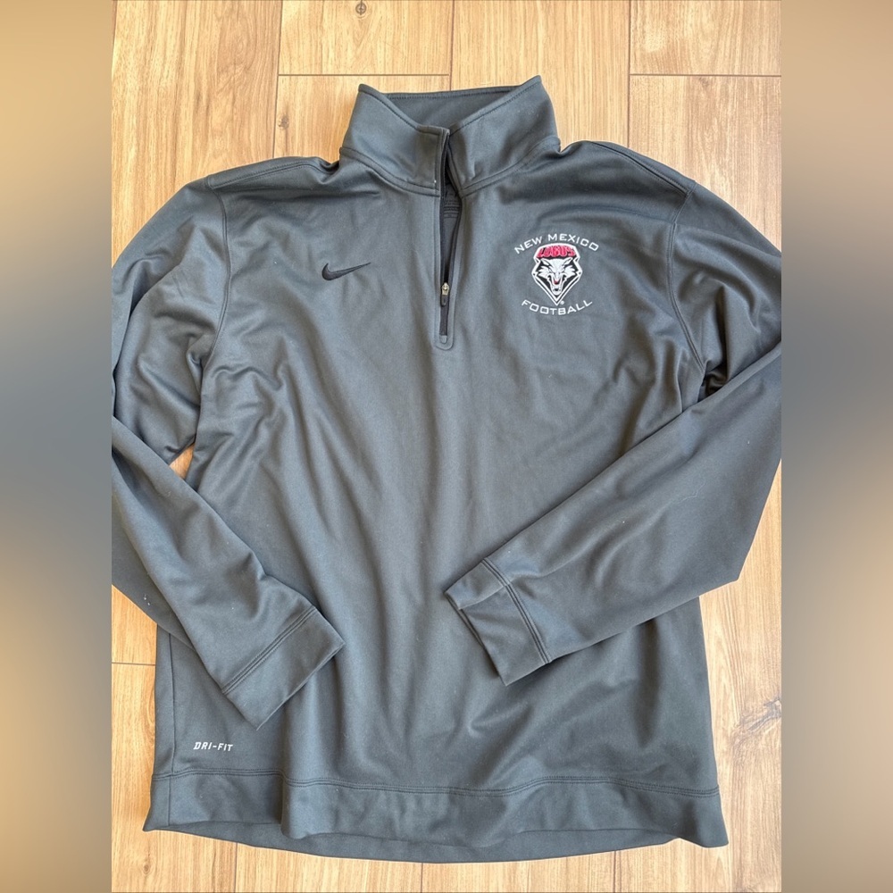 Nike New Mexico Lobos Football Pullover Mens XL Gray 1/4 Zip Sweatshirt Sweater
